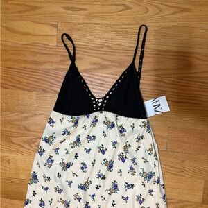 Zara Black and Floral Dress